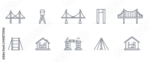 icon sheet, simple shapes, Bridge icons