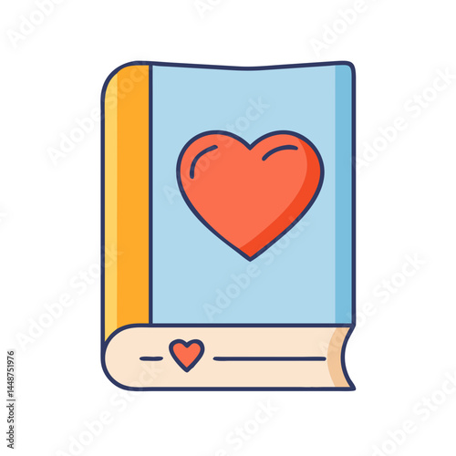 Love story book illustration for valentine's day and romantic novel cover design concept idea