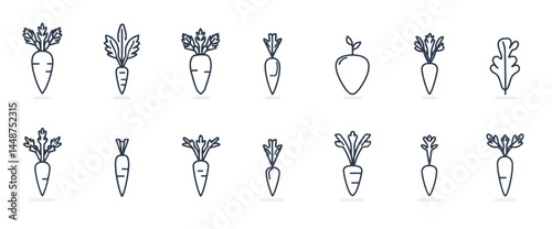 icon sheet, simple shapes, Carrot icons