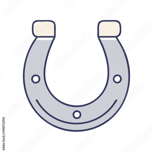 Horseshoe vector graphic illustration: lucky charm, good luck symbol, equestrian icon design element