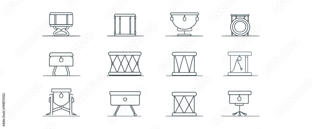 icon sheet, simple shapes, Drum icons icon sheet, simple shapes, Drum icons