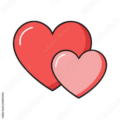 Two hearts illustration vector graphic for valentine's day love romance and wedding design needs