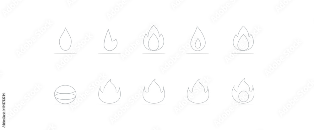 icon sheet, simple shapes, Flame icons icon sheet, simple shapes, Flame icons