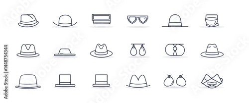 icon sheet, simple shapes, Hat icons