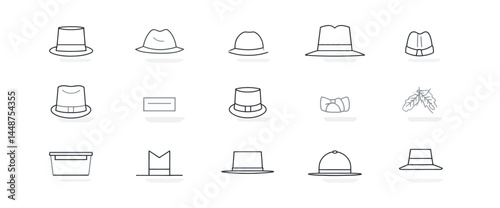 icon sheet, simple shapes, Hat icons