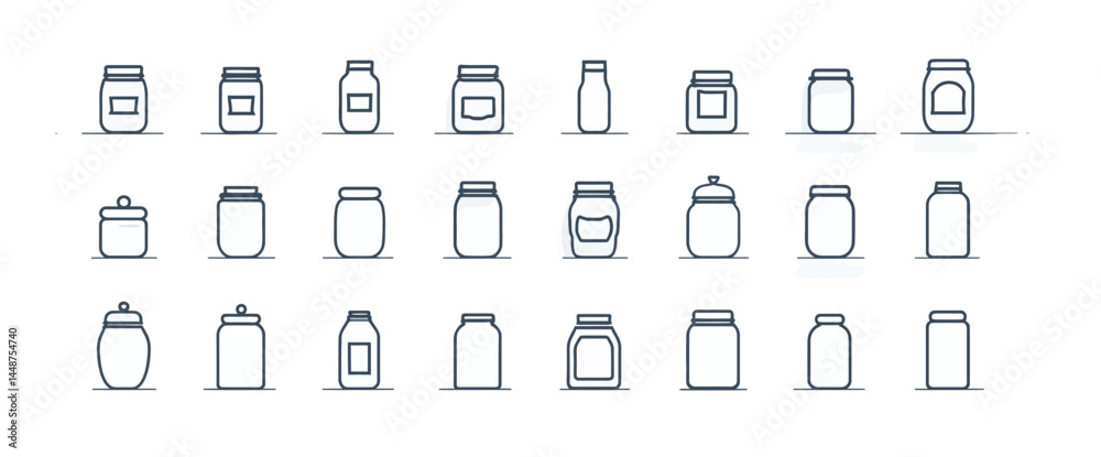 icon sheet, simple shapes, Jar icons icon sheet, simple shapes, Jar icons