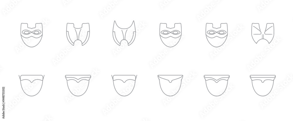 icon sheet, simple shapes, Mask icons icon sheet, simple shapes, Mask icons