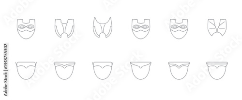 icon sheet, simple shapes, Mask icons