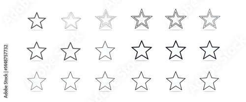 icon sheet, simple shapes, Star icons