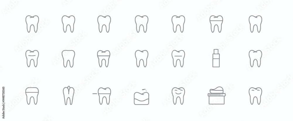 icon sheet, simple shapes, Tooth icons icon sheet, simple shapes, Tooth icons