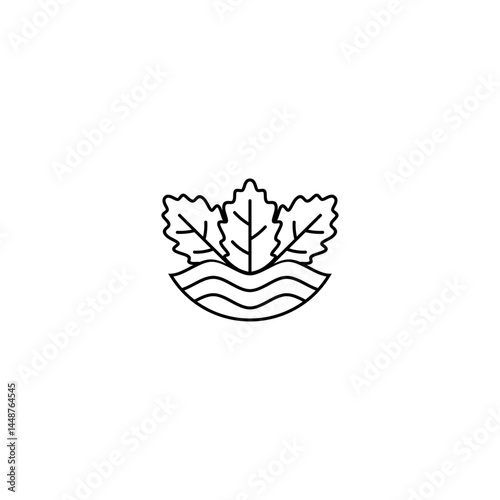 Fertile farmland logo with minimalist line design, suitable for agricultural and nature logo
