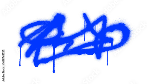 blue spray paint scribble texture, dripping no background png