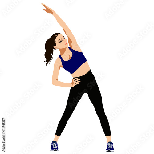 girl in blue top doing sports vector image