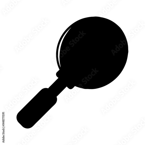 Magnifying glass silhouette on a white background for visual exploration