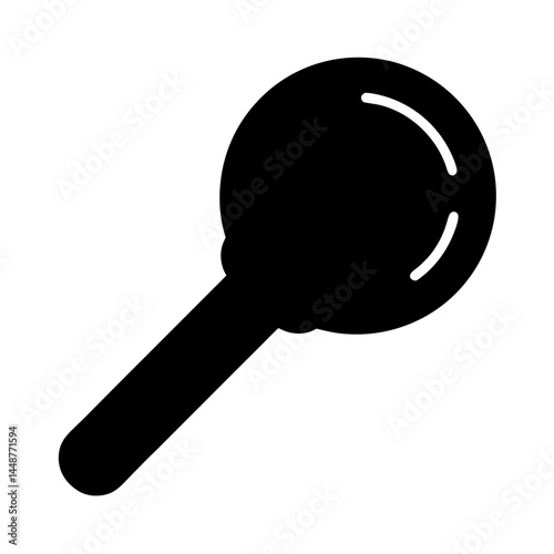Black silhouette of a magnifying glass tool for investigation and research