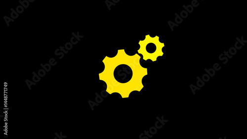 A close up of a gear with a background. Gears simple icon vector. Flat design.