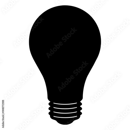 Silhouette of a traditional incandescent light bulb showing the screw base