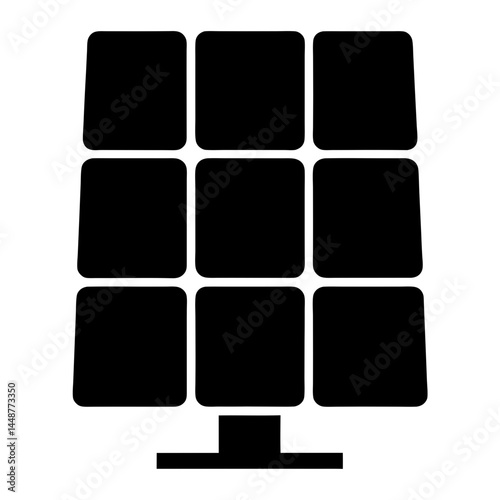 Icon illustration of a solar panel array for generating clean energy