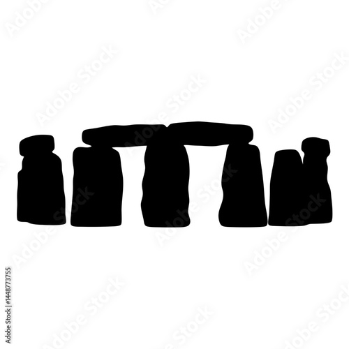 Silhouette of the Stonehenge Neolithic Monument in Wiltshire England United Kingdom