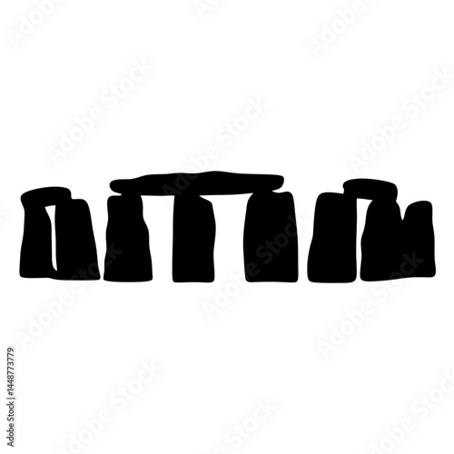 Stonehenge prehistoric monument silhouette featuring large standing stones and lintels on Salisbury Plain