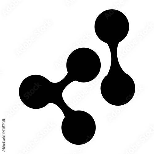 Abstract black and white illustration of connected circles network or chain concept