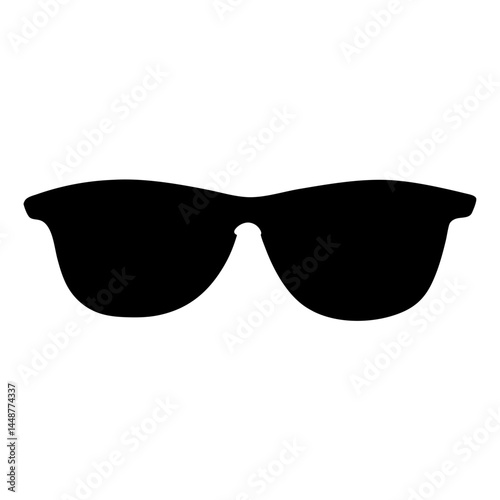 Silhouette of classic sunglasses with dark lenses and frame for sun protection
