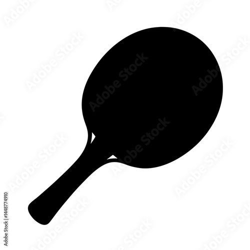 Silhouette of a table tennis paddle, sport equipment for ping pong game