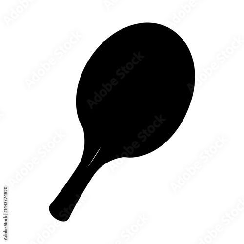 Silhouette of a Ping Pong Paddle for Table Tennis Players Equipment
