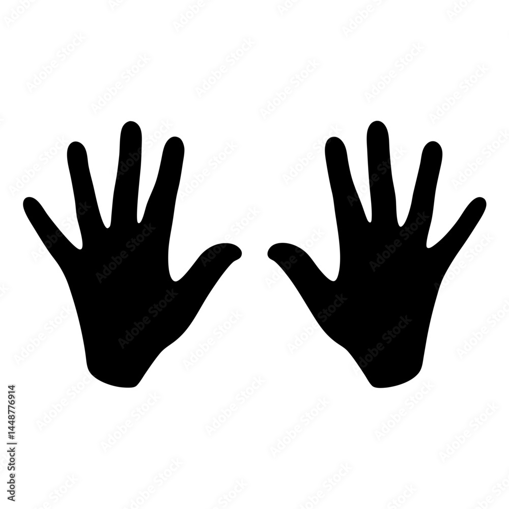 Black silhouettes of two hands isolated on a white background image Black silhouettes of two hands isolated on a white background image