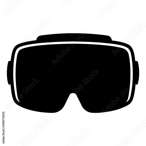 Simplified graphic depiction of VR headset symbolizing immersive virtual reality technology