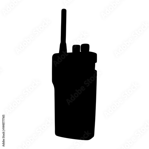 Black silhouette of a walkie talkie or handheld transceiver radio