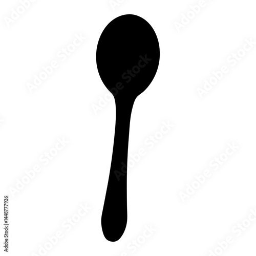 Silhouette of a cooking spoon, suitable for stirring, tasting or serving food