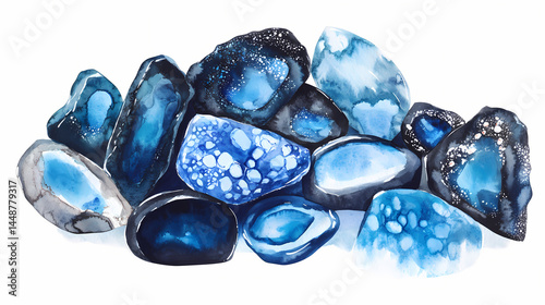 abstract blue stones