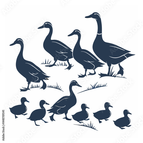 Duck silhouette bundle vector design