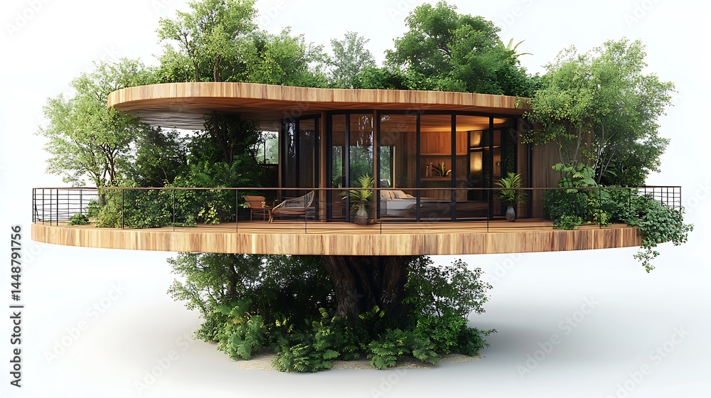 Modern Treehouse Architecture Surrounded By Lush Greenery In A High Resolution Photo Modern Treehouse Architecture Surrounded By Lush Greenery In A High Resolution Photo
