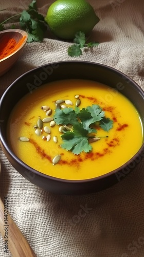 fusion pumpkin soup, thai coconut