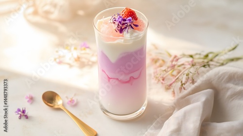 pastel layered drink tall clear