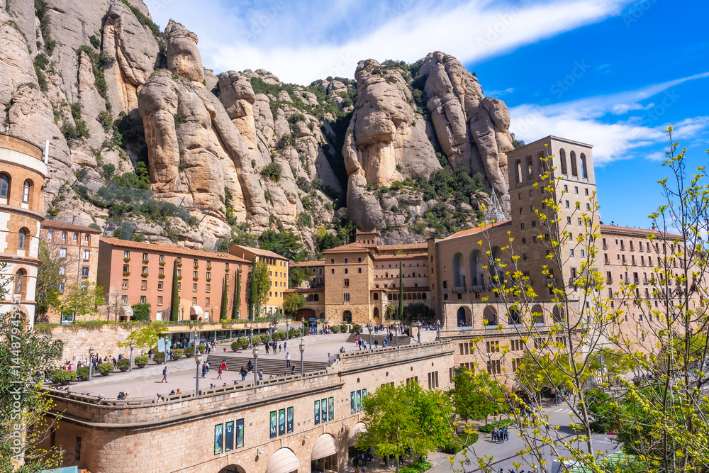 Montserrat monastery nestled in the majestic mountains of catalonia