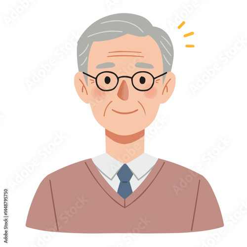 Elderly man with proud smile - silver-haired gentleman with noble posture and warm knowing smile, his wrinkled face radiates dignity and rich life experience.
