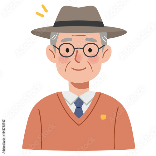 Elderly man with proud smile - silver-haired gentleman with noble posture and warm knowing smile, his wrinkled face radiates dignity and rich life experience.