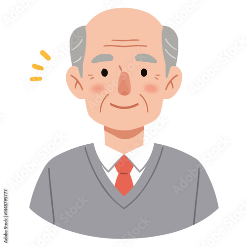 Elderly man with proud smile - silver-haired gentleman with noble posture and warm knowing smile, his wrinkled face radiates dignity and rich life experience.