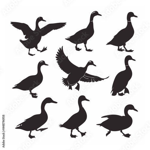 Duck silhouette bundle vector design
