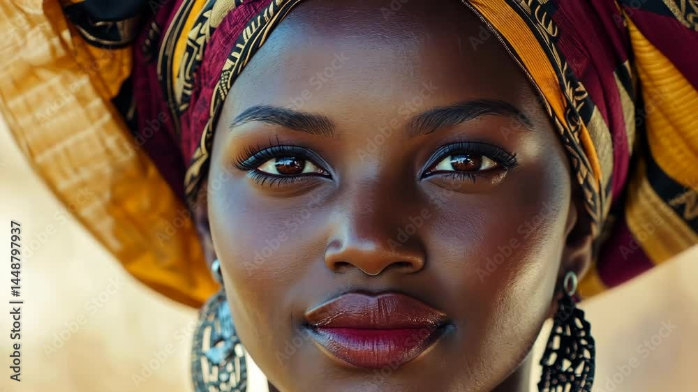 Vibrant expression and elegance of african culture in closeup portrait sequence Vibrant expression and elegance of african culture in closeup portrait sequence