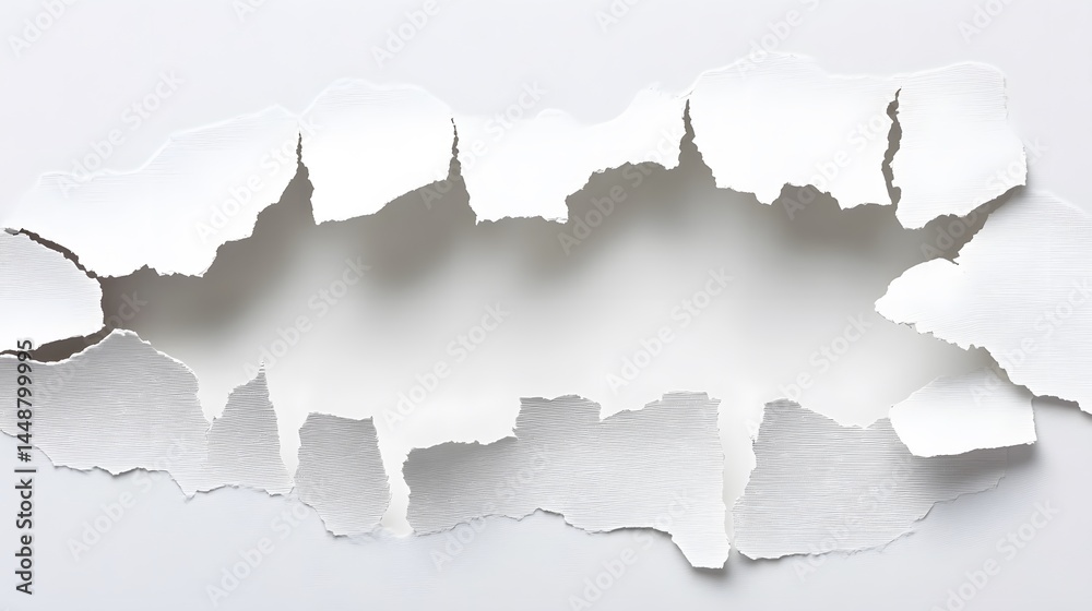 Torn White Paper Texture Background Abstract Ripped Edge Torn White Paper Texture Background Abstract Ripped Edge