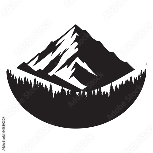 Mountain with forest vector