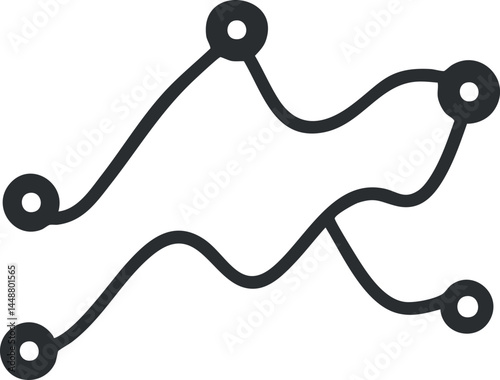 Abstract line graph with data points representing trends and analytics visualization