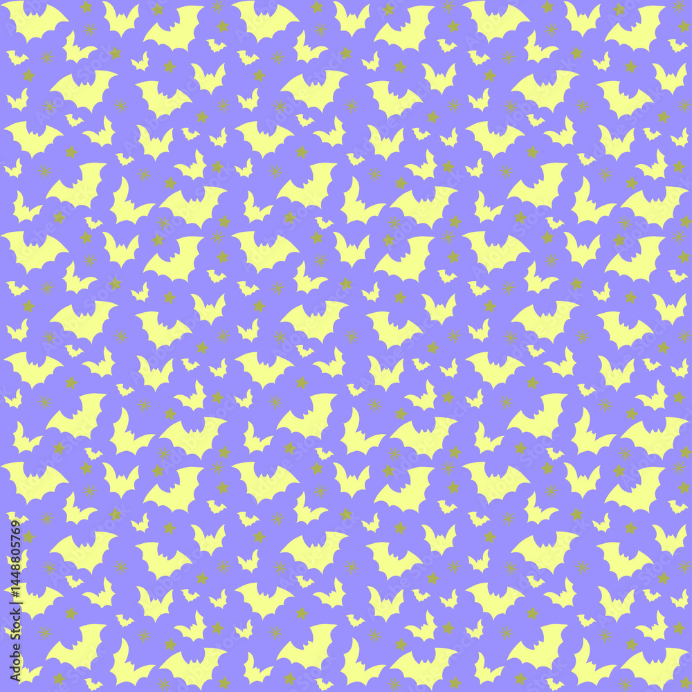 Halloween Bat Pattern on Lavender Background Halloween Bat Pattern on Lavender Background