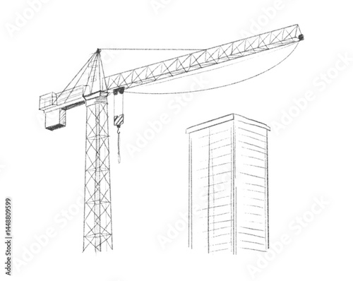 Building crane sketch