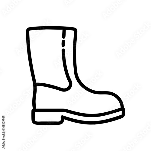 Outline of a sturdy boot for outdoor activities  