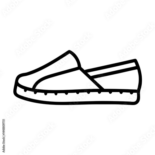Espadrilles sketch simple line illustration  